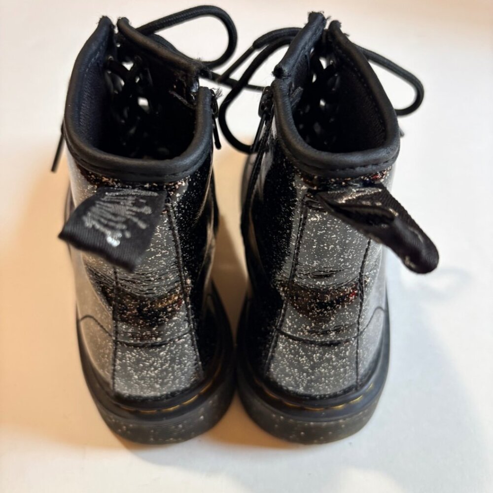 Dr Martens 1460 Glitter Combat Boots Black Youth US 4 Y2K Grunge - Picture 7 of 10